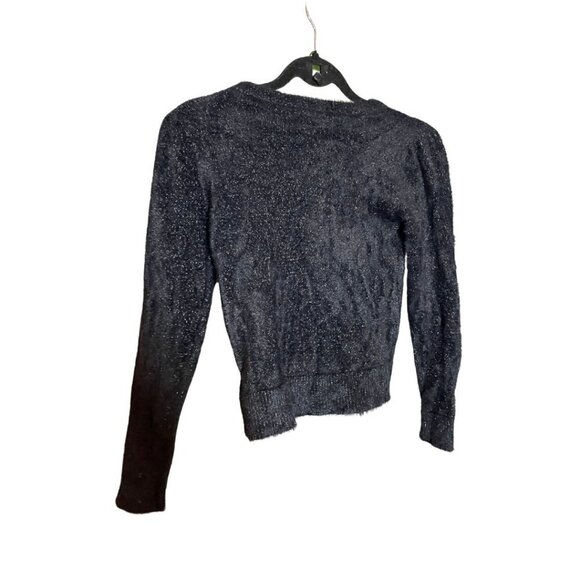 NWOT Fuzzy Black Sweater with Sparkles || Cat and Jack || M [7/8] - Picture 2 of 2
